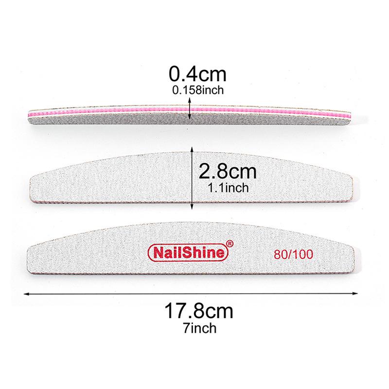 Imported Half-Moon Wear-Resistant Sandpaper Nail File - Double-Sided Durable Polishing Tool