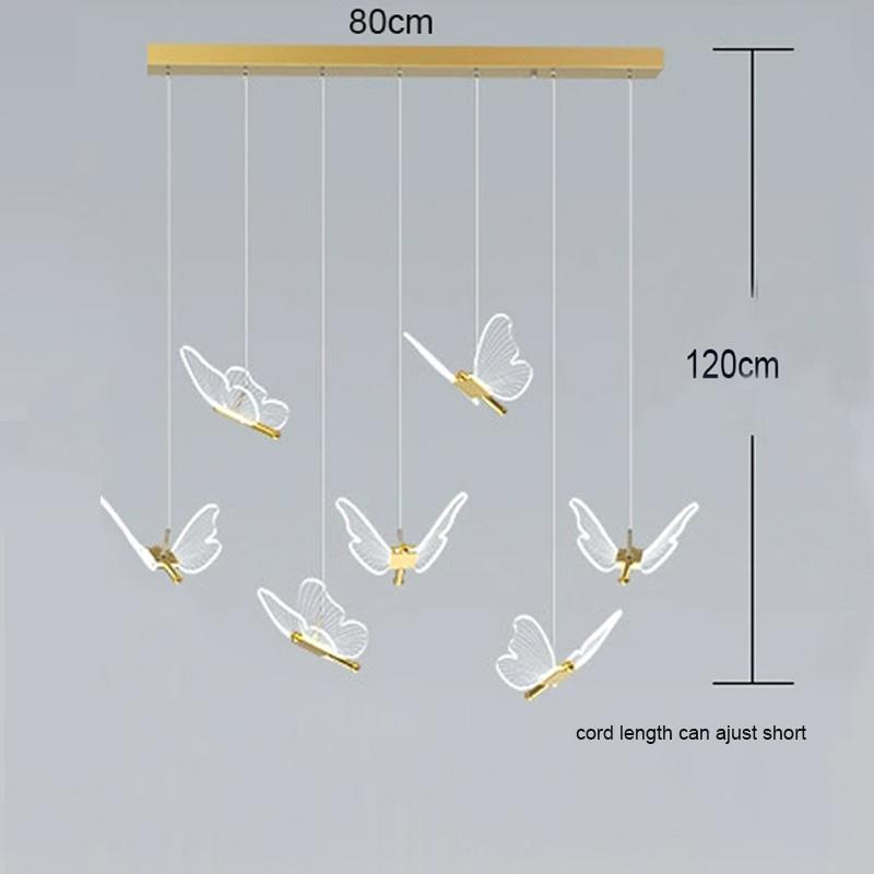 Modern Acrylic Butterfly Spiral Staircase Chandelier Luxury for Living Room Dining Room Villa Home Decoration Lighting Lamps LED