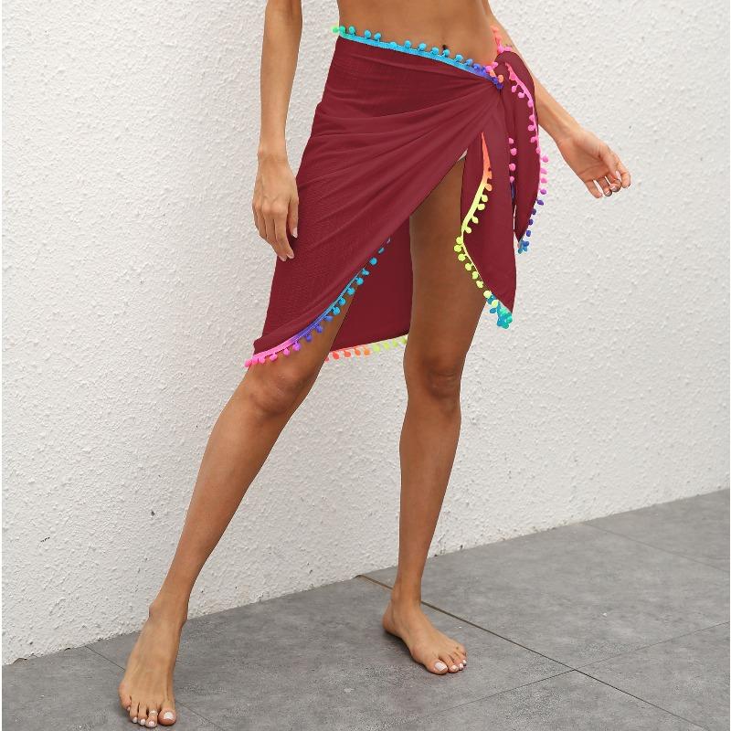 Abbigliamento Solare da Donna Splicing Irregolare con Nappe Colorate Abbigliamento Solare Costume da Bagno Intero Gonne da Spiaggia Spalline