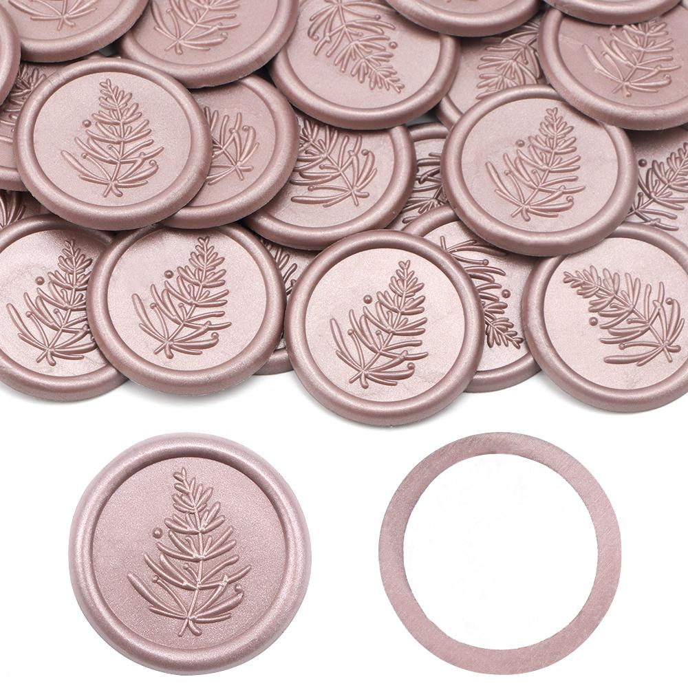 10Pcs Rosemary Wax Seal Stickers, Rose Gold Handmade Envelope Seals Self Adhesive Wax Stickers for Wedding Party Invitations