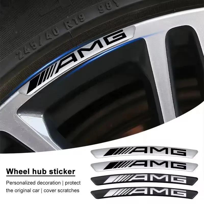 4 Pièces Autocollants Décoratifs pour Jantes de Roue de Voiture en Aluminium Pour Mercedes Benz AMG W223 W213 W206 W464 W247 W167 W166 W222 W205 W204