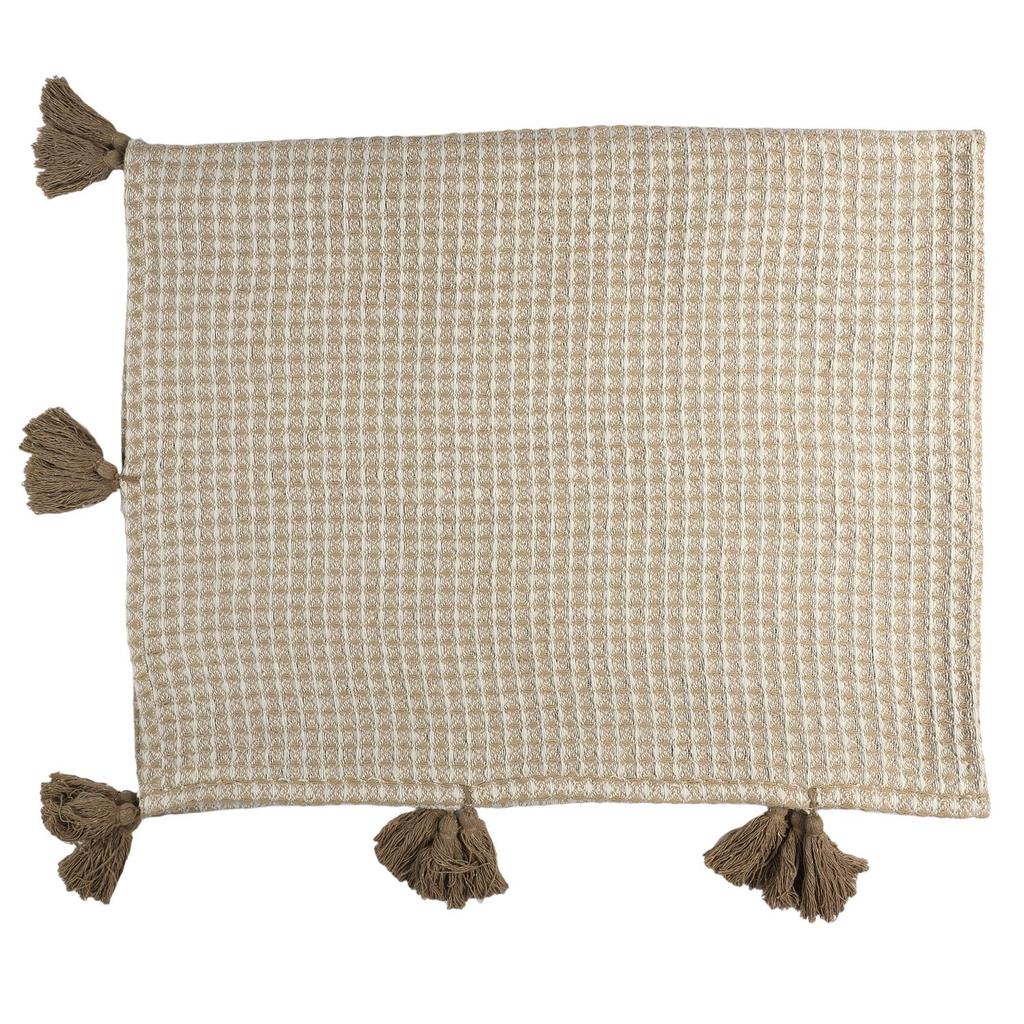 Honeycomb Blanket 120X150 Cm Made Of Polyester Beige