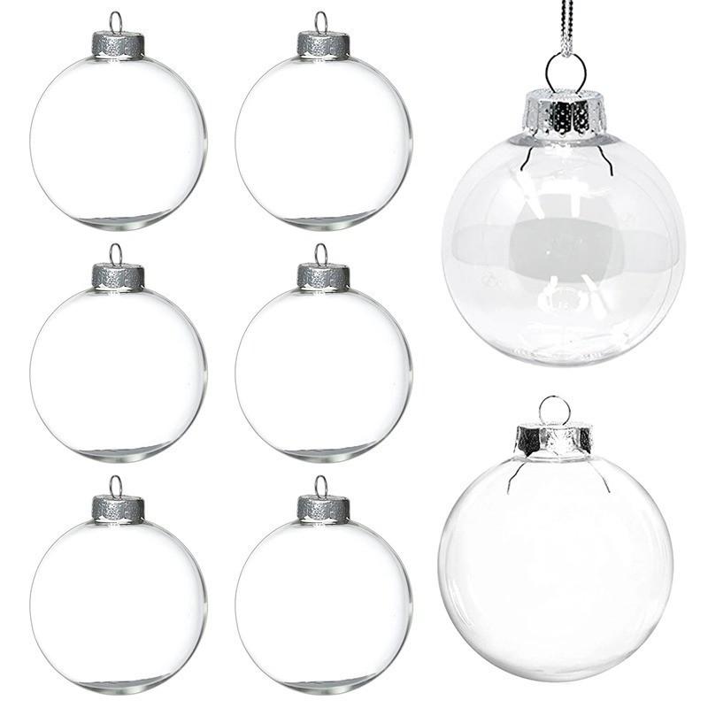 Decoration Christmas 12pcs Transparent Plastic Ball Festival Pendant Decoration
