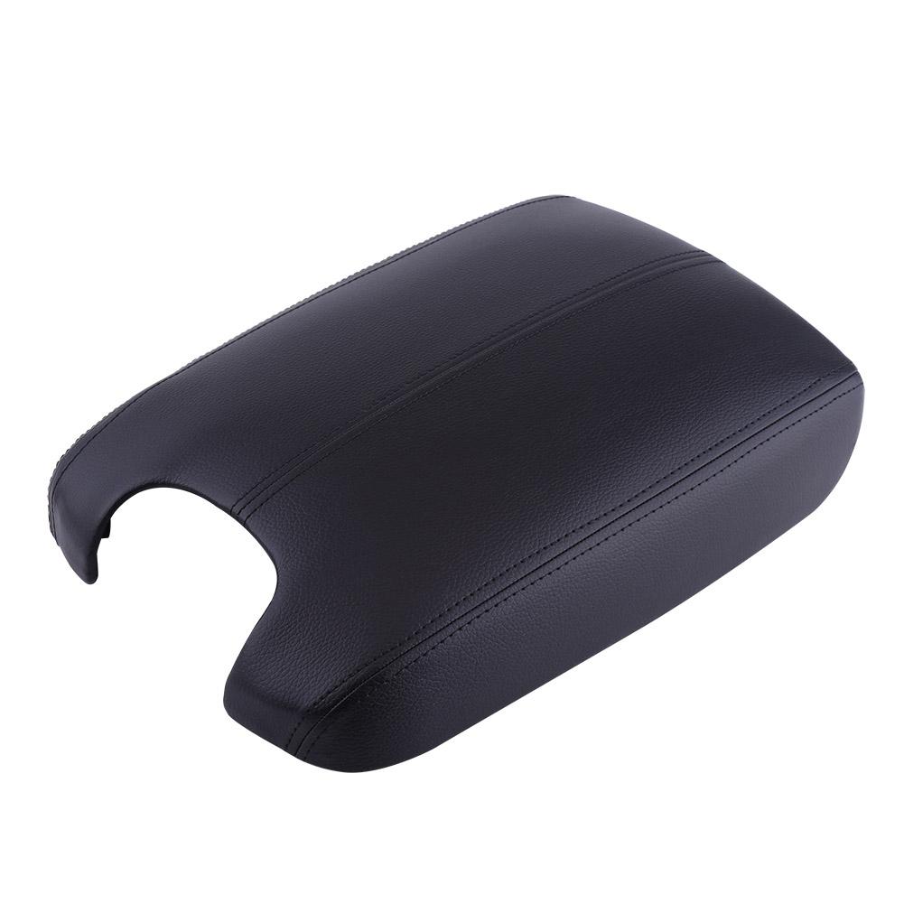 Artificial Leather Armrest Center Console Lid Cover For     2008-2012 Black