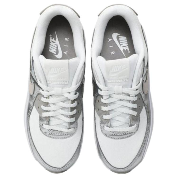 New Nike Air Max 90 LV8 Summit White Vast Grey Metallic Platinum College Grey Women's IB0170-101