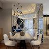 3D Diamond Splicing Mirror Wall Sticker Acrylic Decoration Removable Mirror Glass Sticker Background Wall Decoration 17pcs