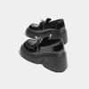 Black One Shoes Multi-Wear Small Leather Shoes Women's New Hundred Velcro British Style Small Leather Shoes