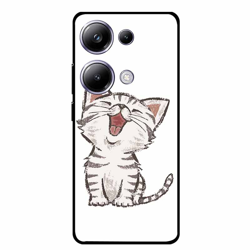 For Xiaomi Poco M6 Pro 4G Phone Case Cover Wolf Shockproof Black Silicone Soft Back Cover Cases For Poco M6 Pro Case M 6 M6Pro