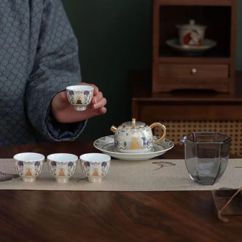 Chaxun Handmade Ceramic Thangka Teaware