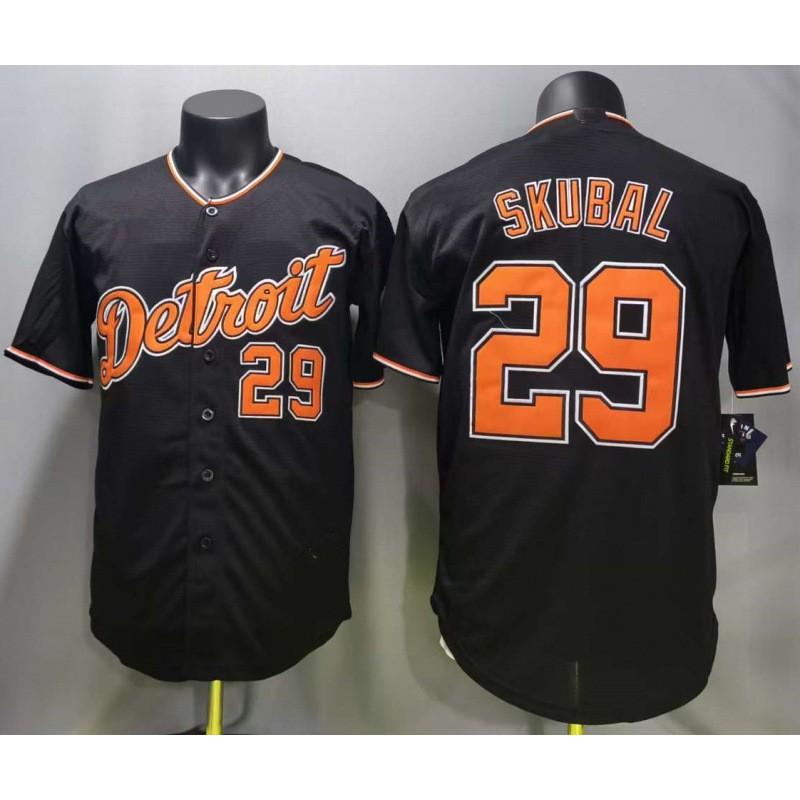 Mens Baseball Jersey Tigers 29 Black Fan Sportswear Embroidered Team Uniform Cotton Blend
