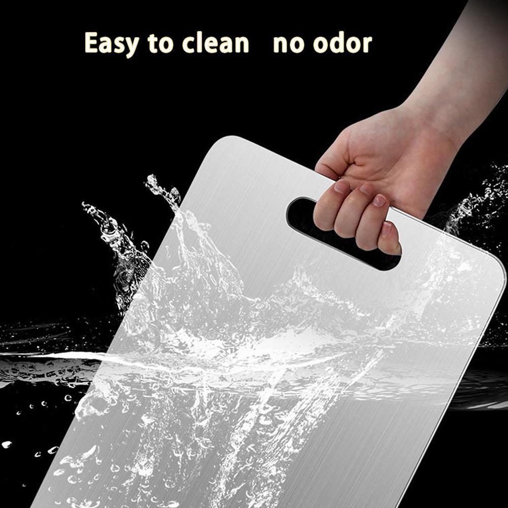 Double Thick Titanium Cutting Boards Stainless Steel For Home Kitchen Cooking Board Meat Fruits Vegetables Bread Outdoor Camping