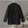 Women Blazer Lapel Solid Color Loose Long Sleeve Suit Jacket Fashion Office Lady Legant Wide Shoulder Commuting Jacket Summer Autumn