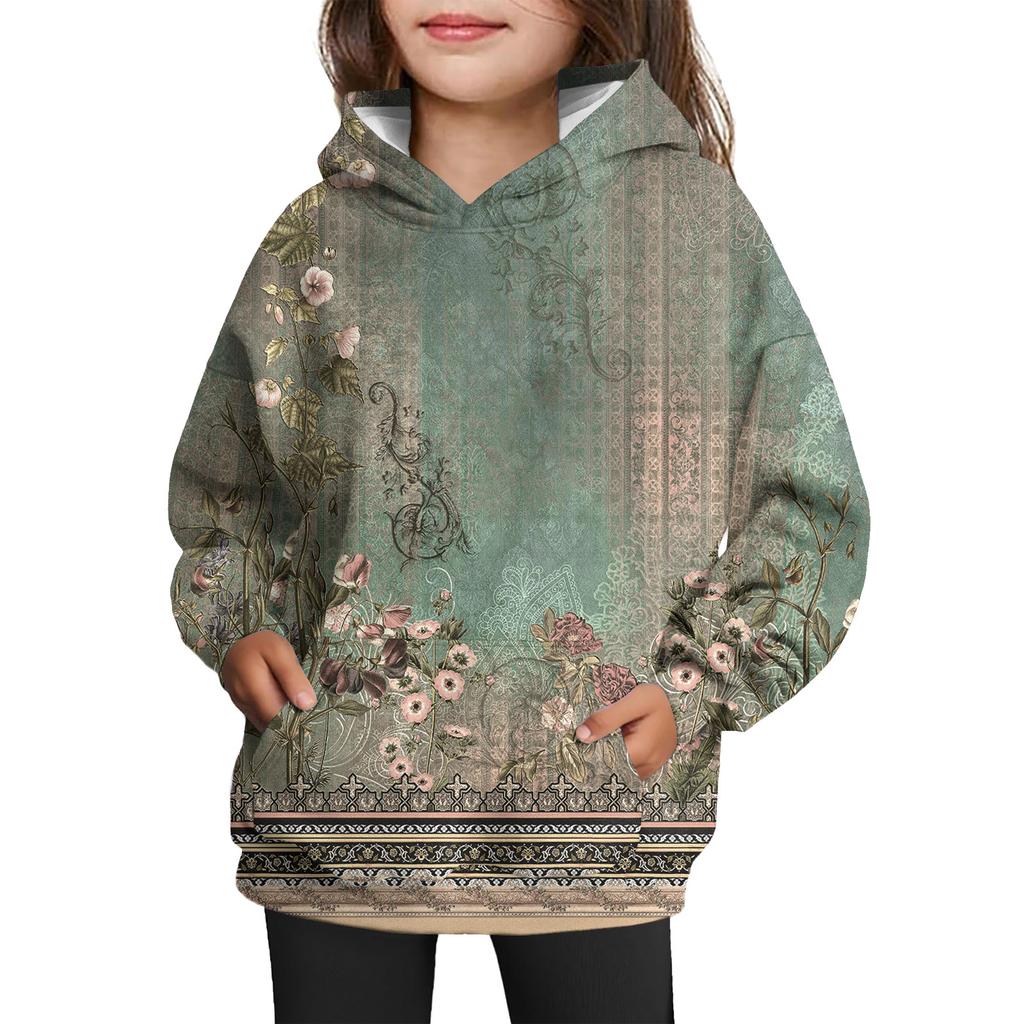 Girls' Hooded Tie-Dye Sweatshirt - Pullover Print Top