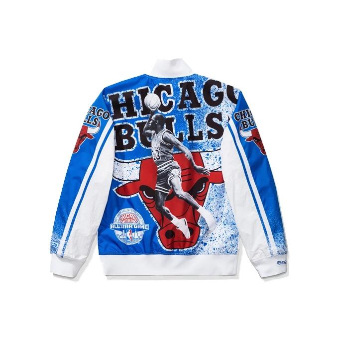 Унисекс куртка Jordan X Mitchell & Ness с сублимационной печатью, приталенная, белая CW0884-100 L