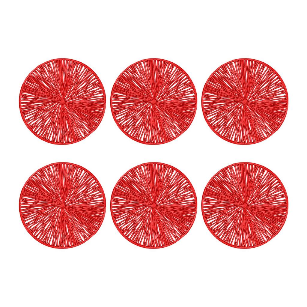 6 Pieces PVC Drink Coasters Cup Pads Multifunctional Table Top Protection Round