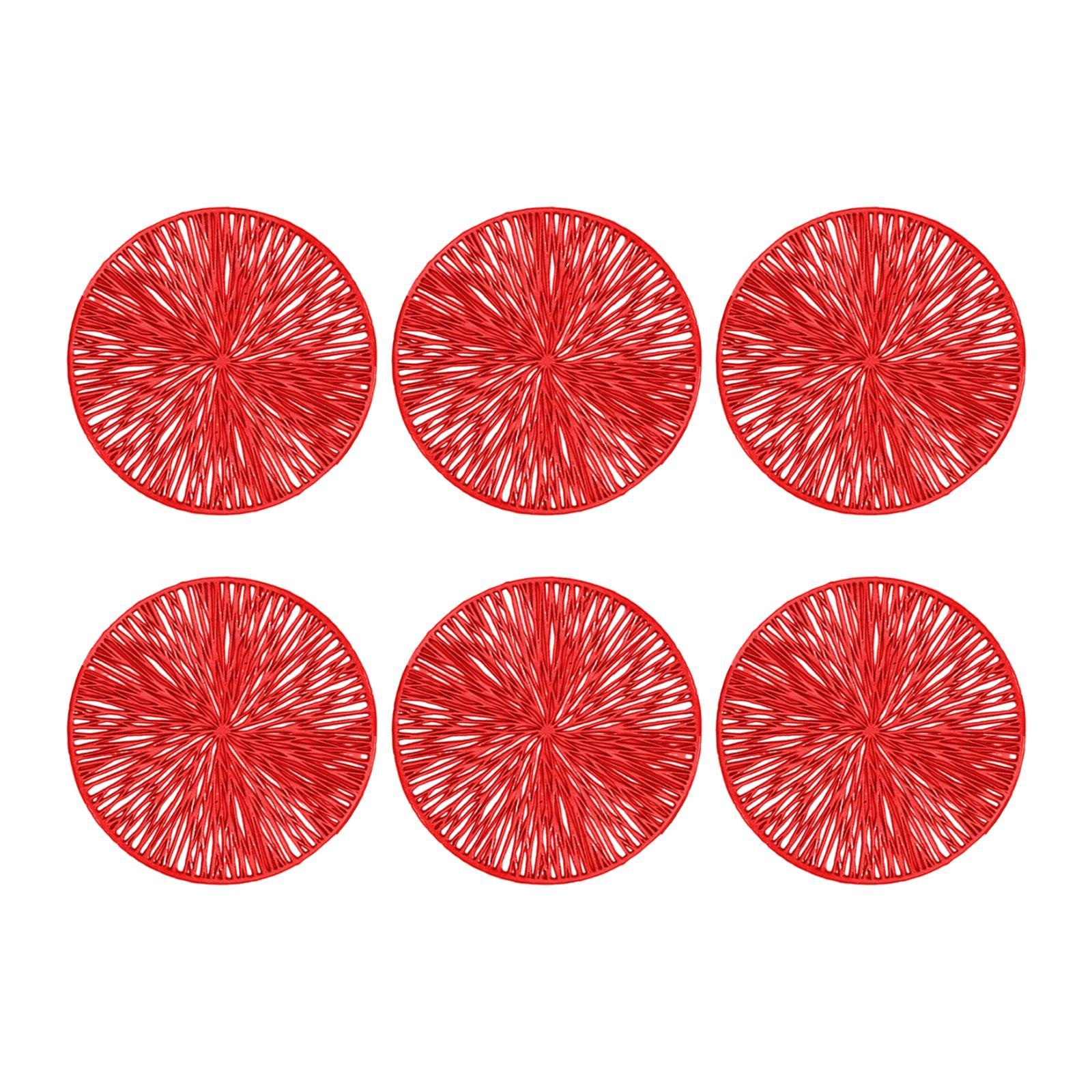 

6 Pieces PVC Drink Coasters Cup Pads Multifunctional Table Top Protection Round