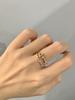 Hochwertiger, vergoldeter Diamant-Pagodenring im H-Stil – Vielseitiges Modeaccessoire im europäischen und amerikanischen Stil
