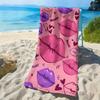 Retro Red Pink Striped Beach Towel Romantic "LOVE" Letter Pattern Towel Soft Absorbent Quick Dry Beach Blanket for Summer