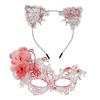 Anna Princess Lace Mask Set With Cat Ear Headband For Halloween And Costumes