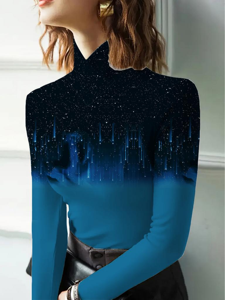 Women's Cheongsam Collar Long-sleeved T-shirt, Suitable for Women, Regular Version, Spring and Autumn Series