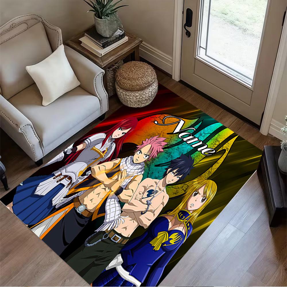 Fantasy Heroes Unite Personalized Name Floor Rug Office Rug Design for Outdoor Study Room Playrooms Entryway Anti-slip Rug Office Home Decor