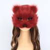 Plush Animal Cats Face Mask Furry Animal Half Face Mask for Men Women Masquerade Halloween Cosplay Costume Accessory
