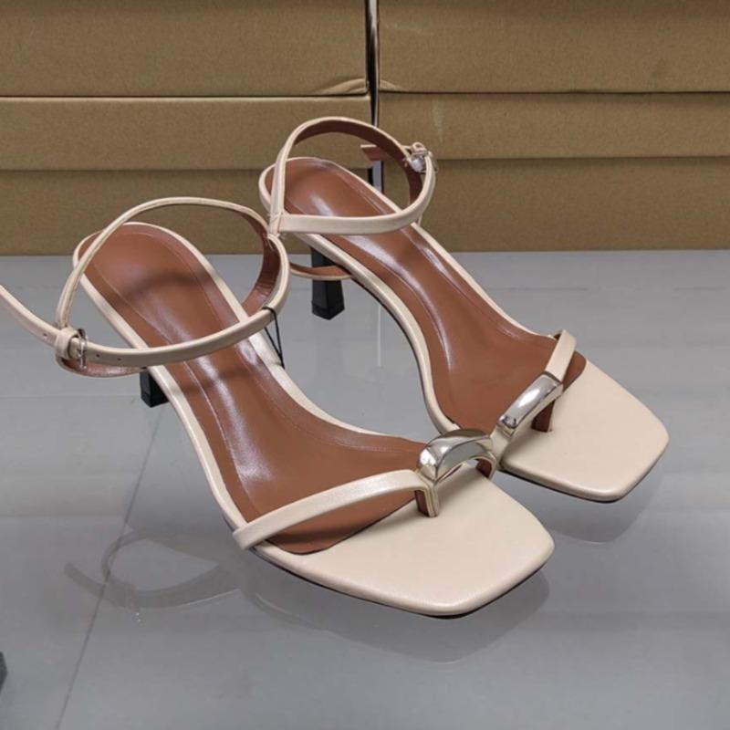 Summer Women's High Heeled Sandals  Trend Open Toe Elegant Suquare Toe Office Ladies Shoes Buckle Strap Female Footwear