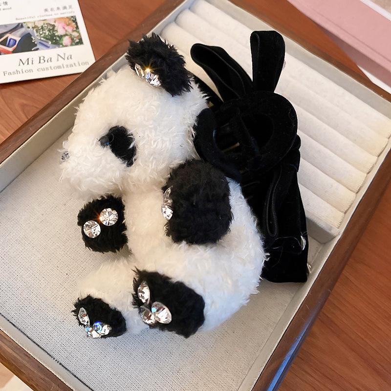 Autumn and winter retro double-sided plush flower grab clip hairpin back head shark clip French sweet hair accessories woman