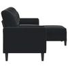 3 Seater Sofa with Ottoman In Black 210 Cm Velvet
