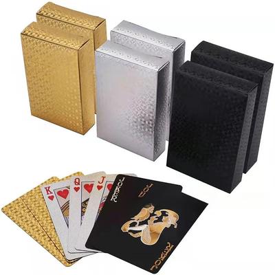 24K Gold Waterproof Playing Cards Plastic Material Poker Games PET Table Games Halloween Christmas Family Games Nights Board Games Gift Idea