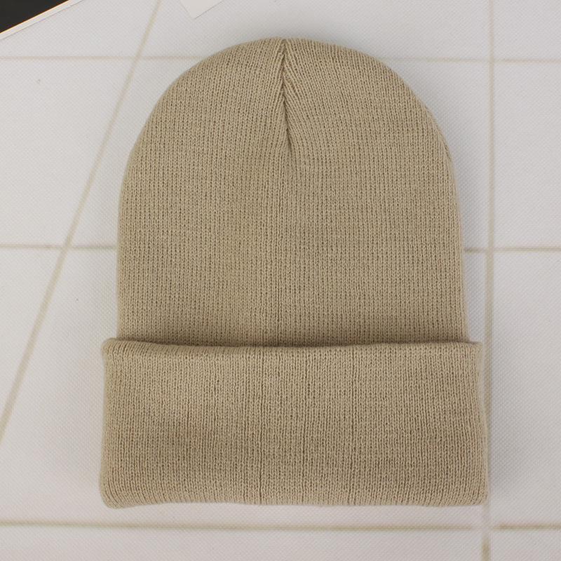 Unisex Fluorescent Acrylic Beanie – European and American Candy Color Knit Hat for Autumn and Winter