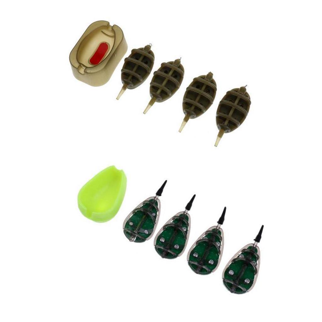 2 Ensembles Carp Fishing Feeder Set Sinker Bait Cage & Method Mould as described black
