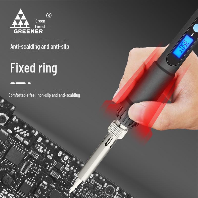 Green Forest Adjustable Temperature Electric Soldering Iron Tool - High Power, Internal Heating, Constant Temperature, Household & Student Use.