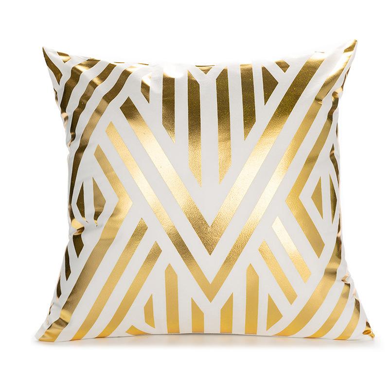 Gold-stitched Pillowcase European Classical Hot Light Luxury Home Super Soft Short Plush Sofa Cushion