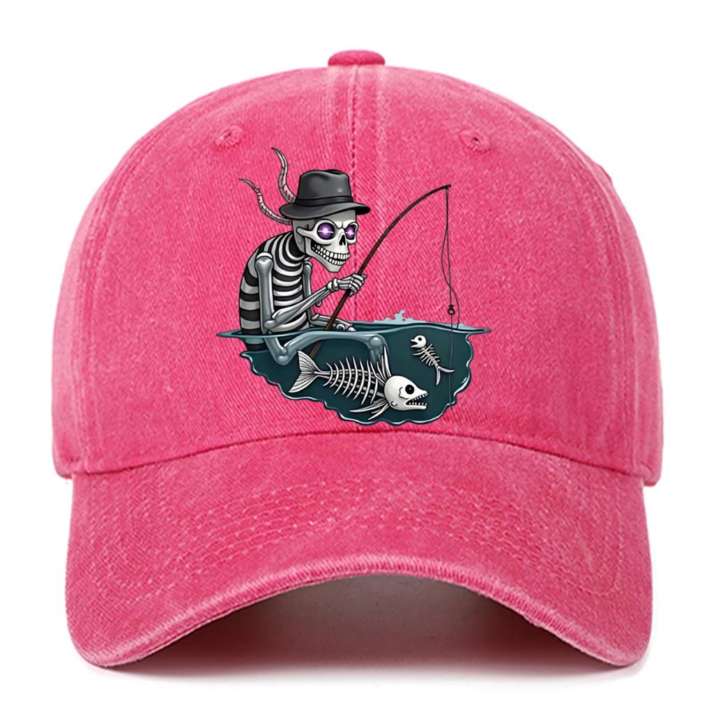 New Skull Print Baseball Cap For Halloween Party Decoration Hat, Breathable, Comfortable And Adjustable