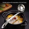 Stainless Steel Grease Separating Soup Spoon Dishwasher Safe Oil Removal Heat-Resistant Long Handle Spoon Kitchen Tool