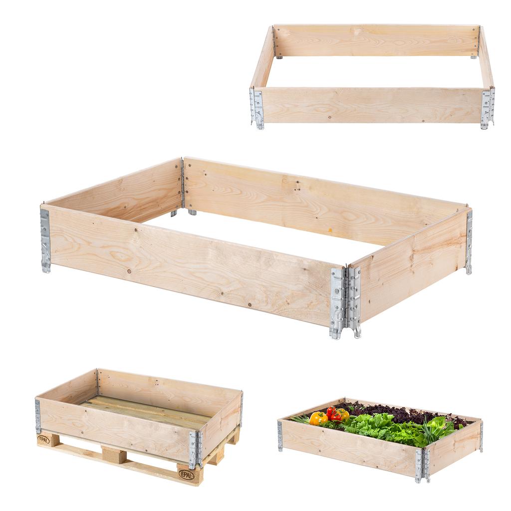KADAX Paletový nástavec Dřevěný Kontejner na paletu Záhon Bylinková zahrádka