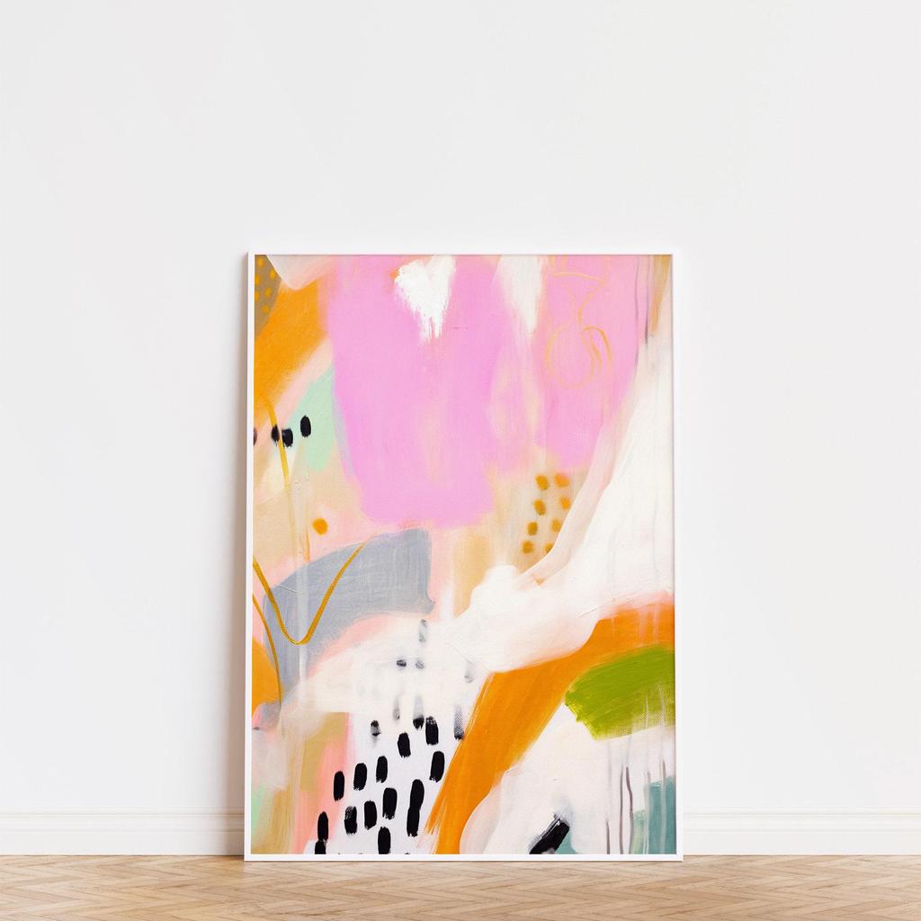 Abstract Rodeo Art Poster Colorful Eclectic Cowboy Wall Art Neutral Floral Home Office Living Room Decor Wall Decor Aesthetic