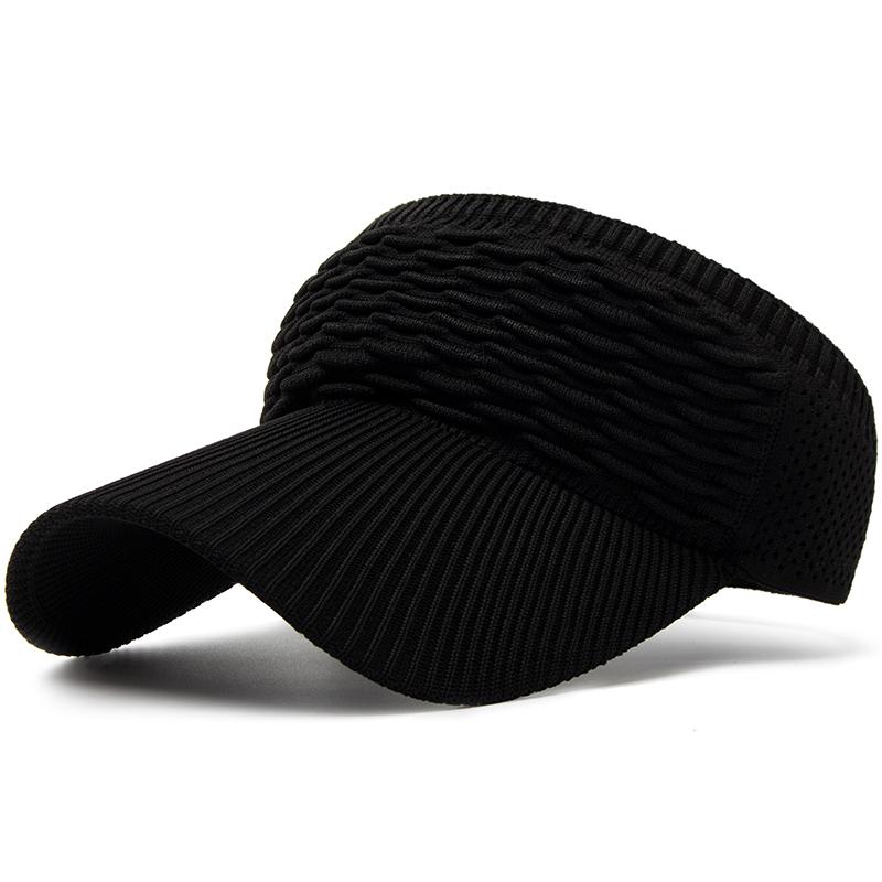 Visor Plus Long 10CM Brim Ponytail Baseball Cap Women Summer Knitted Breathable Golf Beach Hat For Outdoor Sports Empty Top Hat