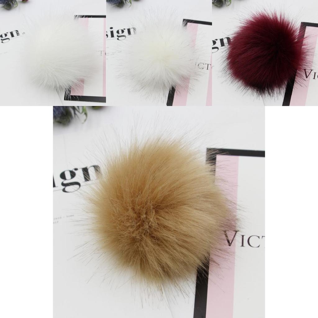 Luxurious Faux Raccoon Fur Pom Poms Ball For Elegant Knitted Beanie Hats Accessories