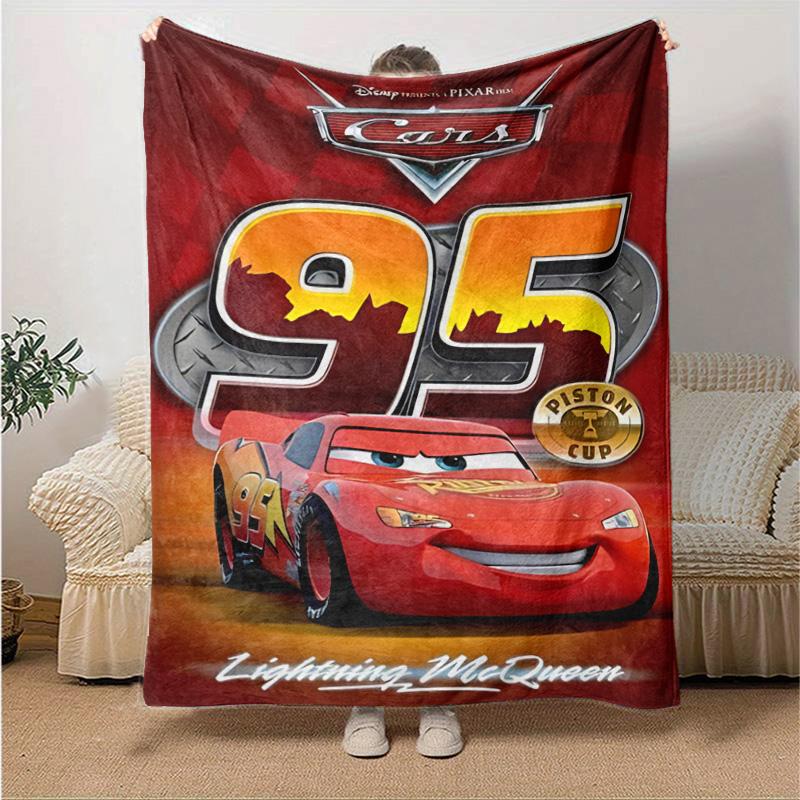 1pc Mcqueen Flannel Blanket Soft Warm Throw Blanket for Bedroom Living Room Bed Travel Camping Picnic Gift. M730038