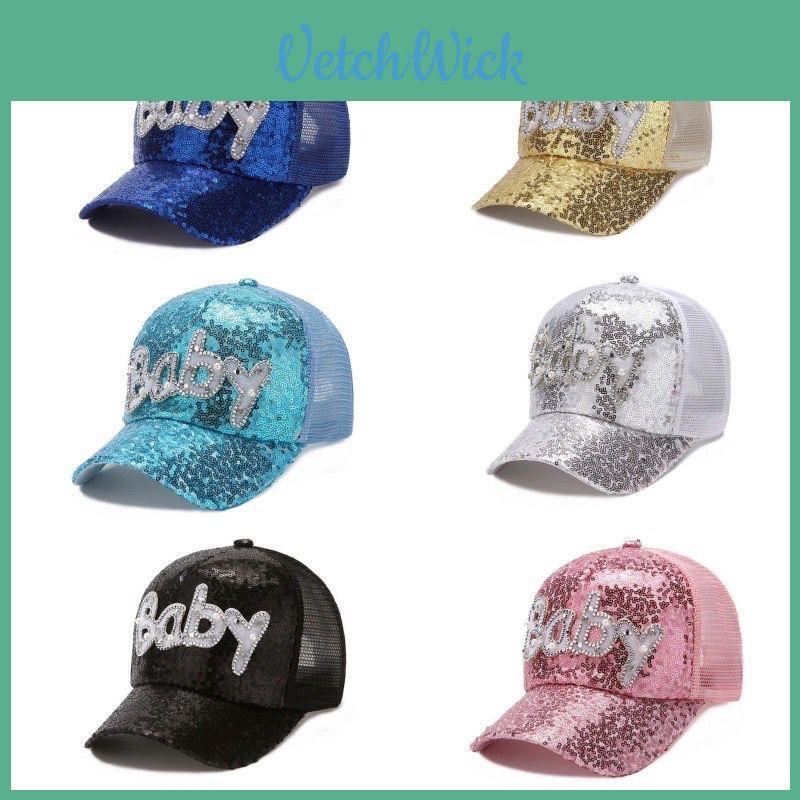 Summer Mesh Baseball Cap With Sequin Mesh Sun Hat For Women Outdoor Sun Protection