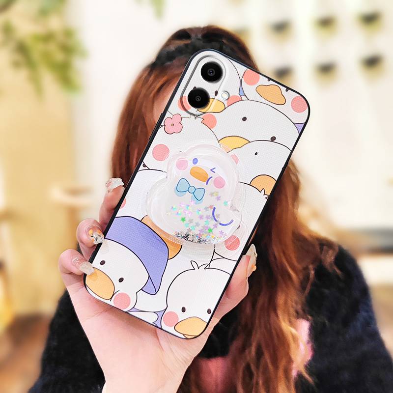 Rotatable Stand Quicksand Phone Case For Samsung Galaxy A07 Glitter Kickstand Skin Feel Silicone Simplicity Silicone TPU