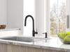 Matte Black Kitchen Sink Soap Dispenser, Press-Type, 500ml Capacity, Brass-Plated Threaded Tube
