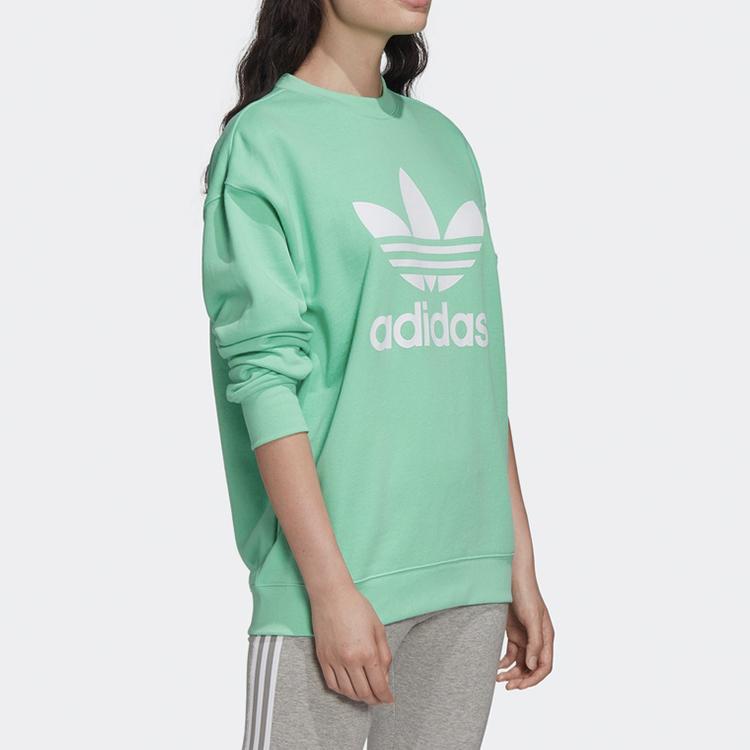 Adidas Originals Trefoil Print Crewneck Sweatshirt Women Sweatshirt Mint-Green FM3290