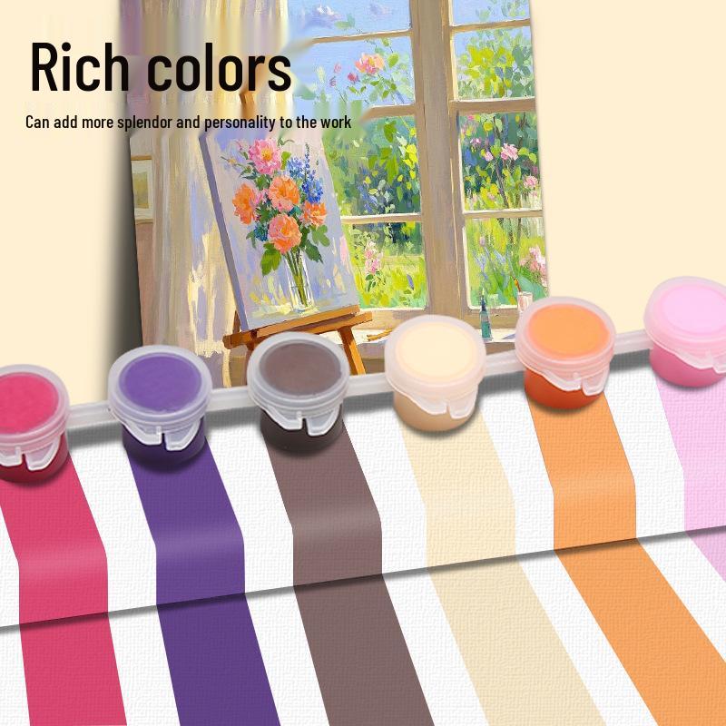 12-Color 3ml Acrylic Paint Set for Kids' DIY Art Projects and Graffiti