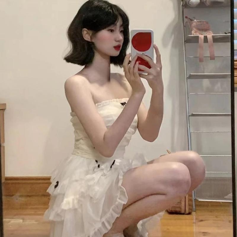 Even Party Černé Šaty Dámské Neformální Korzet Y2k Mini Office Lady Bez rukávů Bodycon Krajka Jednodílný korejský