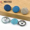 30Pcs Meetee 15-30mm Colorful Cloth Covered Button Linen Fabric Round Metal Shank Buttons DIY Clothing Home Sewing Accessories