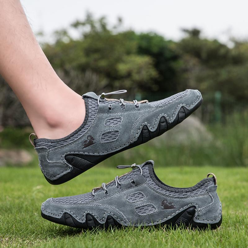 Men Fashion Sneakers Mesh Casual Shoes Lether Lac-up Mens Summer Lightweight Vulcanize Shoes Walking Sneakers Zapatillas Hombre