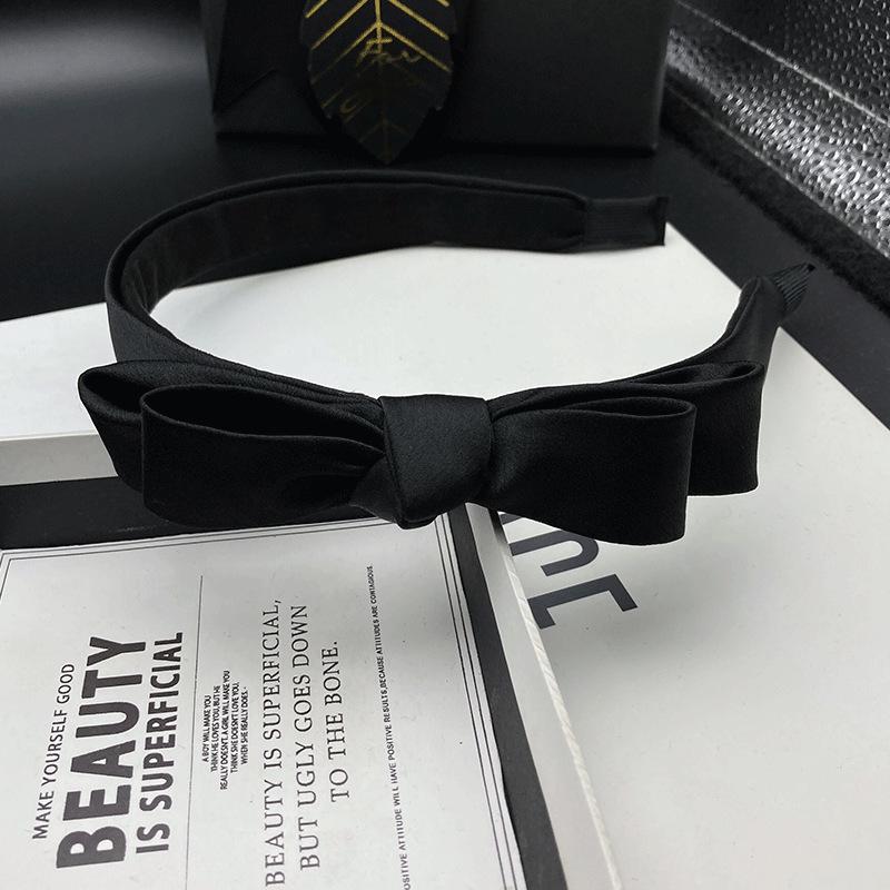 Black Narrow Edge Bow Hair Clip Headband for Women - Chic Fairy Style